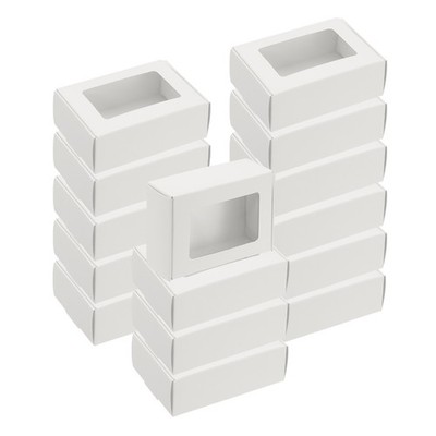 16er-Set Seifenboxen 3,3x2,4x1,2 Zoll für Mini-Kraft-Geschenkboxen (Weiß)