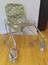 Vintage Taylor Tot Bouncy Baby Seat Walker w Metal Tray  Collapsible Green