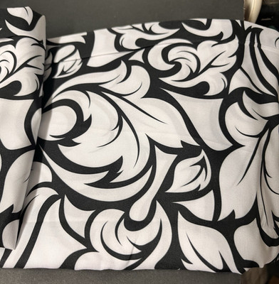 Ambesonne Curtains Black Floral Design 56 X 84 in 2 Panel Rod Pockets NEW