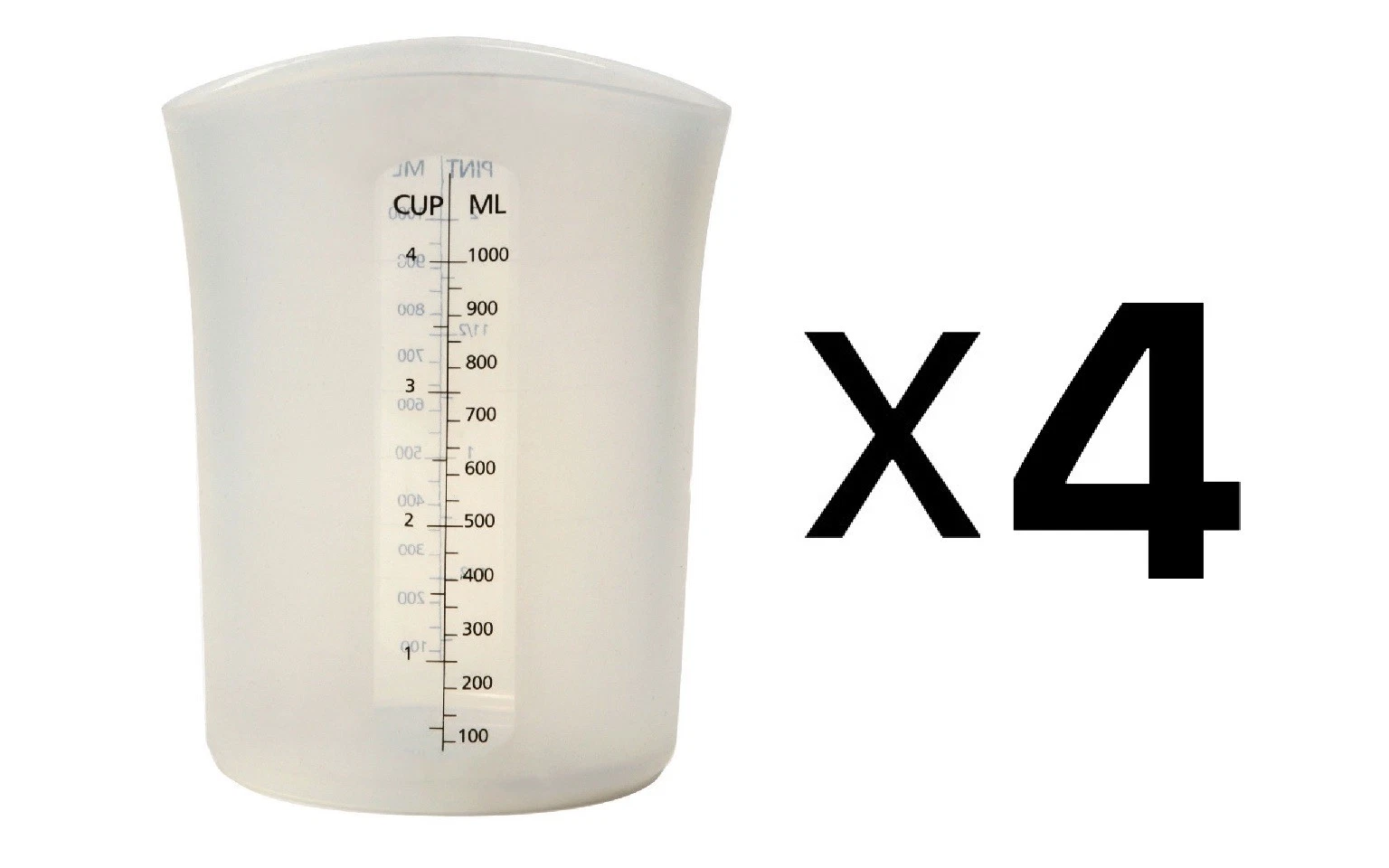 Norpro Silicone Measuring Stir & Pour Measure 4 Cups Dishwasher Safe (4-Pack)
