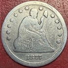 1877 Seated Liberty Quarter. Free Shipping