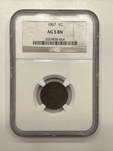 1867 Indian Head Cent NGC 2029858-064 AG 3 BN
