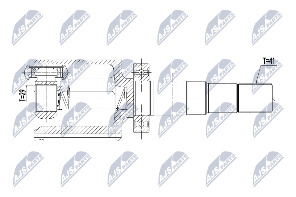 Driveshaft CV joint Front Axle Right NPW-ME-169 NTY for MERCEDES-BENZ - Image 4