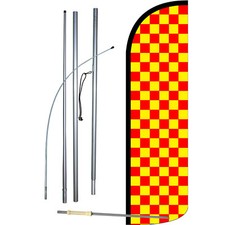 Checkered Red/ Yellow Complete Swooper Flag Bundle