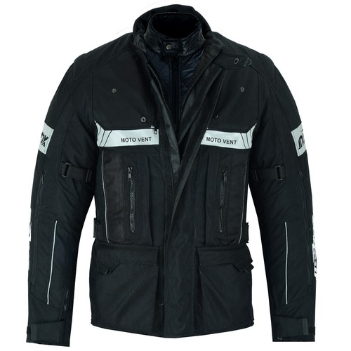Mens Motorcycle Jacket Waterproof Motorbike Optional Inner Puffer Free CE Armour - Picture 4 of 17