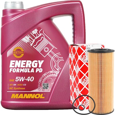 FEBI ÖLFILTER VAG 1.9 2.0 TDI + 5L MANNOL 5W-40 FORMULA PD MOTORÖL VW 502 505.01