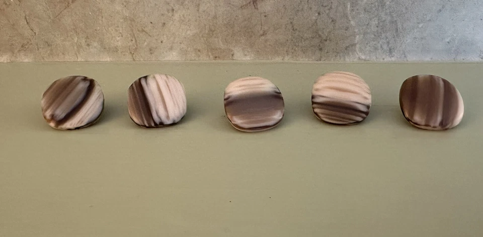 Lote de 5 Botones Cuadrados Vintage Cuerno Vástago Abrigo Pesado Hecho en EE. UU. 1" 2,5 cm 25 mm Foto 2 de 4