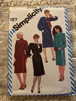 Simplicity Loose fitting pleated Tucked dress Sewing pattern 6168 size 14  uncut | eBay