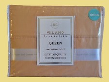 Bed Sheet Queen Egyptian Quality, 100 Cotton With Pipping Finishing Coffee