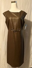 NWT- Per  Se  Dark Metallic Gold Wool Blend S...