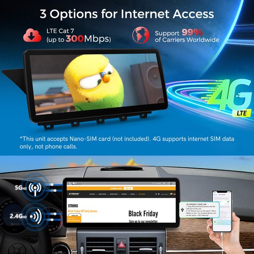 For Benz GLK-Class X204 2008-12 CarPlay Android 14 8Core Navi Car Stereo GPS DSP - Picture 7 of 16