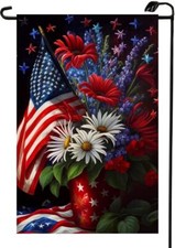 Patriotic 4th of July Garden Flag 12x18 Inch Double Sided for multicolor B