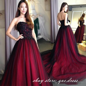 black and burgundy dress