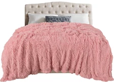 TOONOW Extra Soft Fuzzy Faux Fur Blanket Queen Size 78"x90", Reversible Lightwei