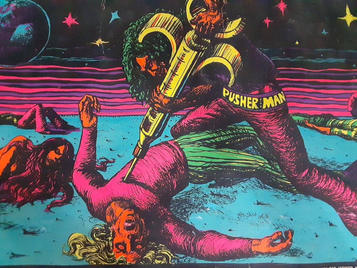 RARE “ The Losers ” Vintage Houston Texas Blacklight Poster