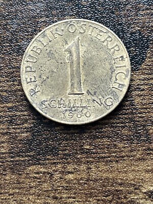 1960 Austria 1 Schilling Aluminum-Bronze Pre-Euro Coin Edelweiss