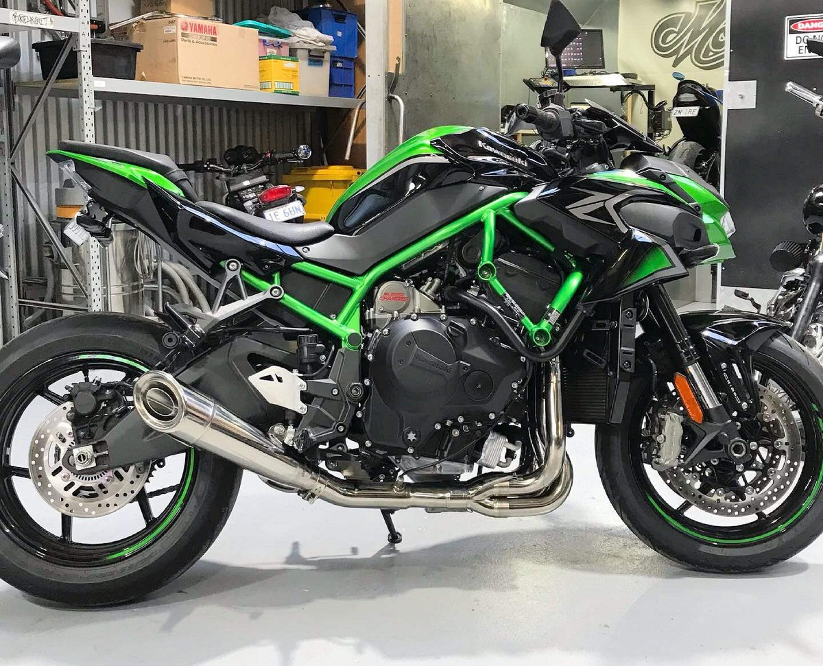 ネモ Kawasaki Ninja ZH2 Vandemon Polished Titanium Exhaust System