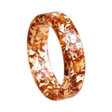 Handmade Resin Ring with Gold Flakes   Unique Gift for Women  Men