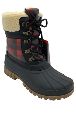 #ad Cougar Waterproof Lace Up Winter Boots Carlisle Black Red $26.24