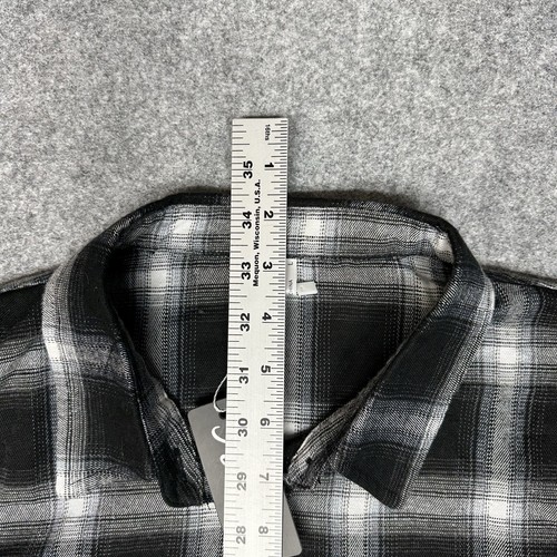 HOTOUCH Women Large Flannel Plaid Shirt Roll Up Long Sleeve Pockets Mid-Long - Picture 4 of 10