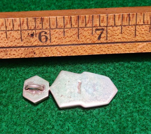 FLASHY Turquoise & Opal Navajo Flush Inlay Sterling Silver 925 Pendant - Picture 14 of 19