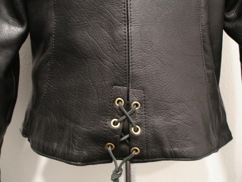 Womens M Unik Ultra Black Leather Motorcycle Riding Jacket Braided Insulated Zip - Picture 8 of 20