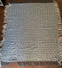 Storehouse UK Acrylic/Polyesther Gray/White Knitted Throw Blanket 50"x60"