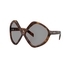 Prada PR B21S 20D50Q Juniper Tortoise Plastic Oversized Sunglasses Grey Lens