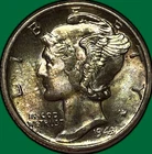 1943 Mercury Dime Silver Brilliant Uncirculated BU Coin #29489