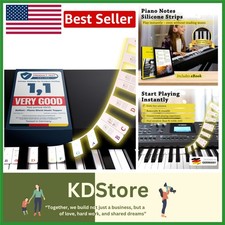 Removable Color-Coded Piano Stickers  Reusable Silicone Note Labels for 88 Keys