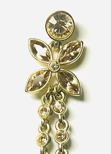 Authentic Givenchy SIGNED Champagne Dangling Earrings, Starburst, Gold-Plated, Post Studs