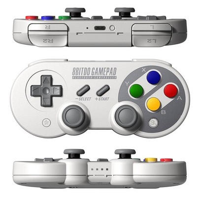 8BitDo SF30 Pro Bluetooth Gamepad Grau SNES Style Super Nintendo Switch Retro