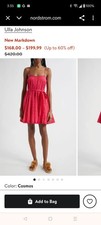 Ulla Johnson Size 12 Pink Square Neck Spaghetti Strap Fit & Flair Belted Dress