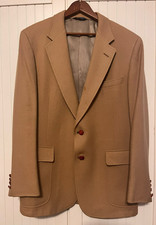 Vtg Cricketeer Mens 100 Wool Blazer Tan Sportcoat No size tag See pictures