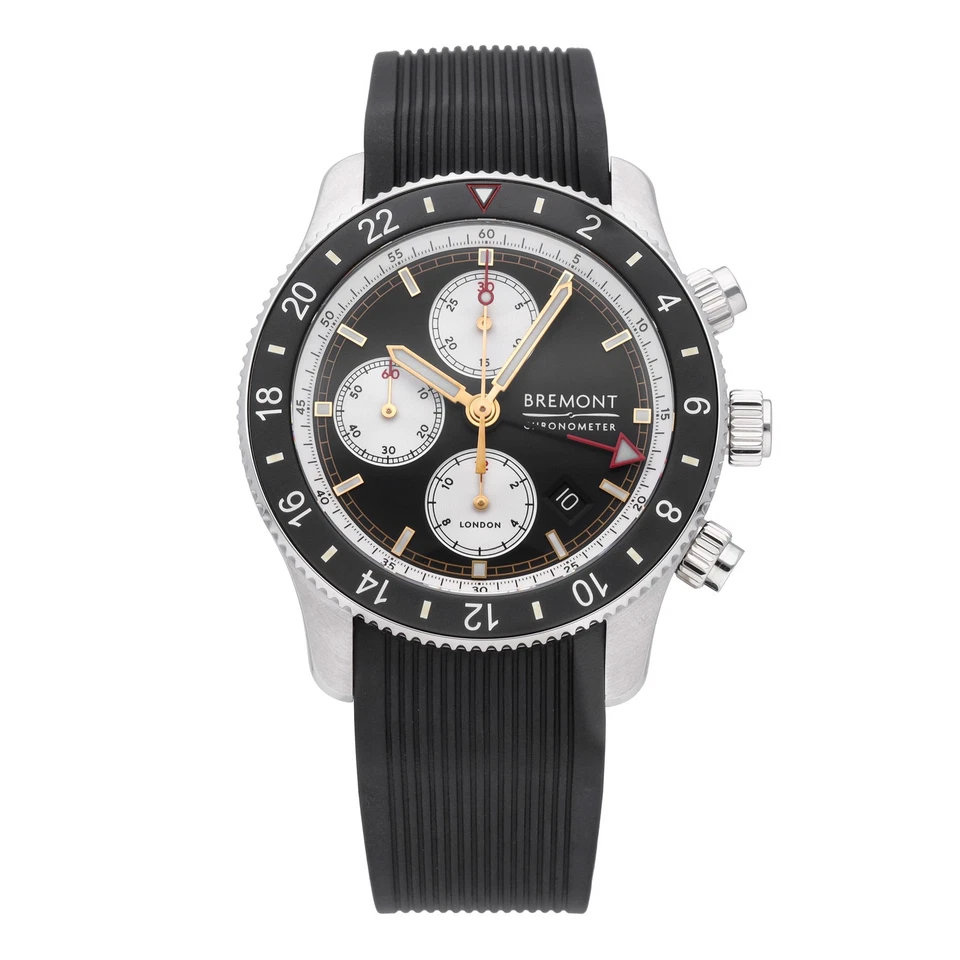 Bremont Supermarine Black Dial 43mm Automatic Men's Watch SMARINECHRONO-BK-R-S