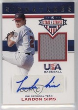 2017 Panini USA Baseball Stars & Stripes Jersey /99 Landon Sims #62 Auto 0i76