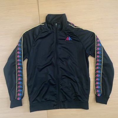 KAPPA Men' Size L Black Y2K Long Sleeve Full Zip Retro Streetwear Track Jacket