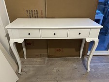 Elegant White Wood Console Table 3 Drawers French style/ Shabby Chic