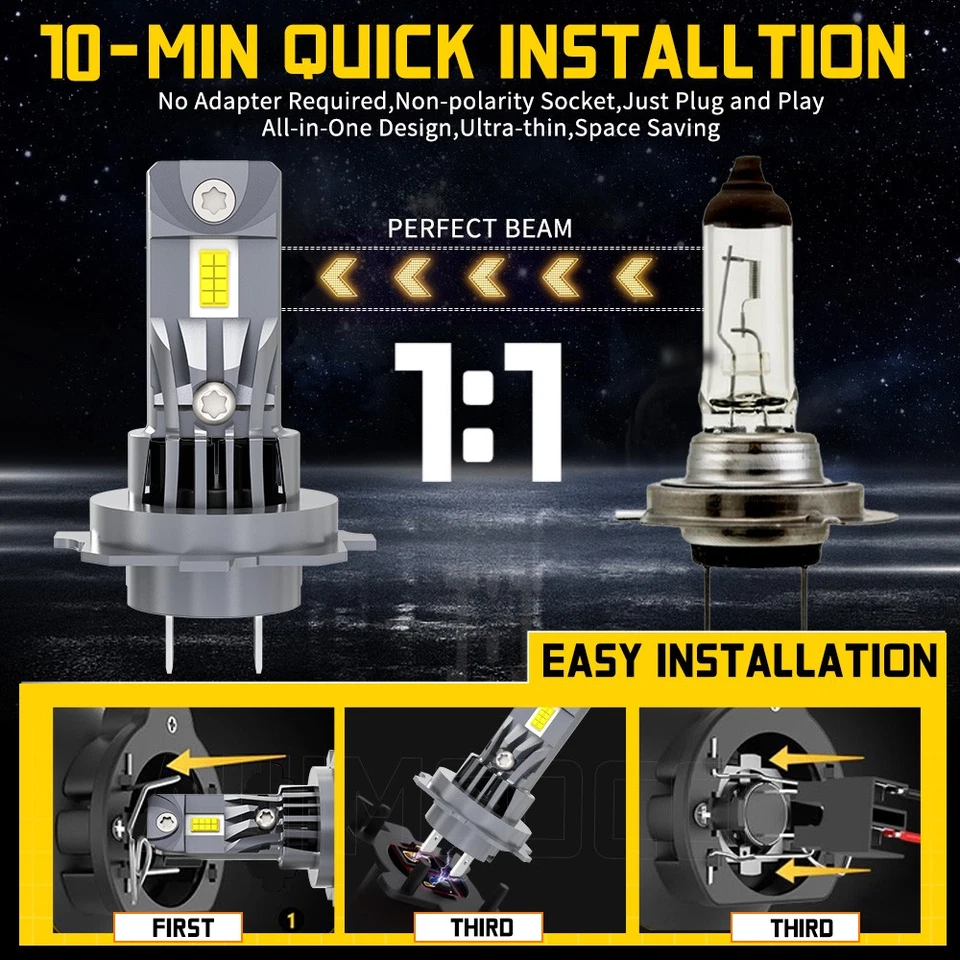 Kit de faros LED altos bajos súper brillantes IP68 para Volkswagen Bora 2005-2010 Foto 4 de 4