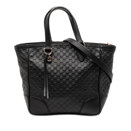 Gucci Micro Guccisima Handbag Leather Black Women's Pre-owned From Japan