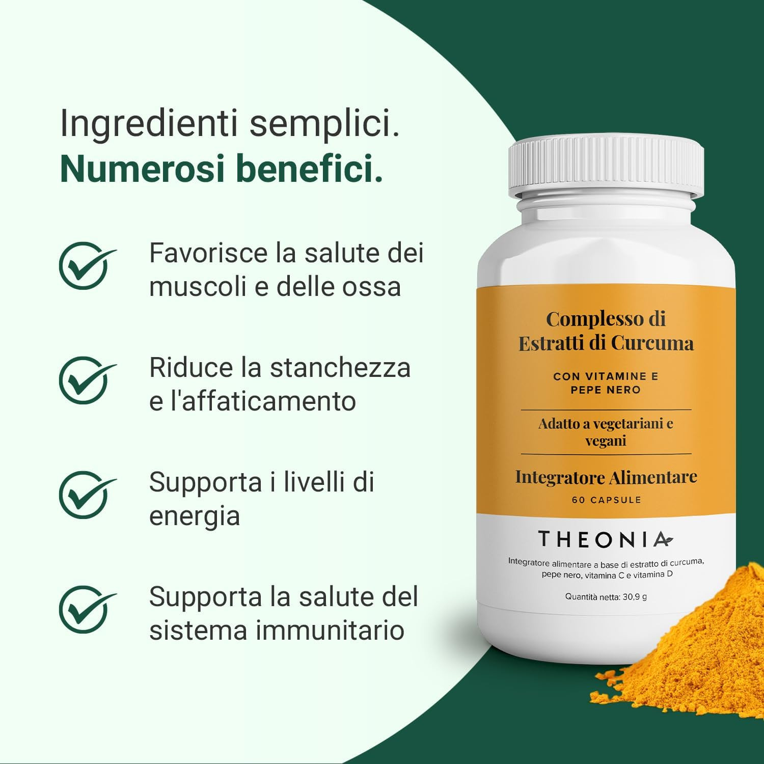 Curcuma Potenziata + Vitamina D3 e C | Recupero Muscolare e Articolare - 4