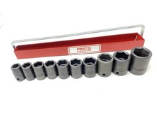 Proto Tools 10pc 12 Drive Impact Socket Set Sae Shallow 6 Point Usa Made Read
