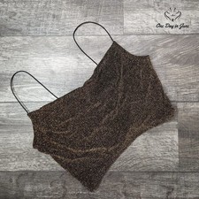 H M Divided Spaghetti Strap Crop Tank Top Size M