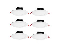 6 In. White Flush Round Wet Rated Led Integrated Recessed Lighting Kit 6-pack 6 In. White Flush Round Wet Rated Led Integrated Recessed Lighting Kit 6-pack