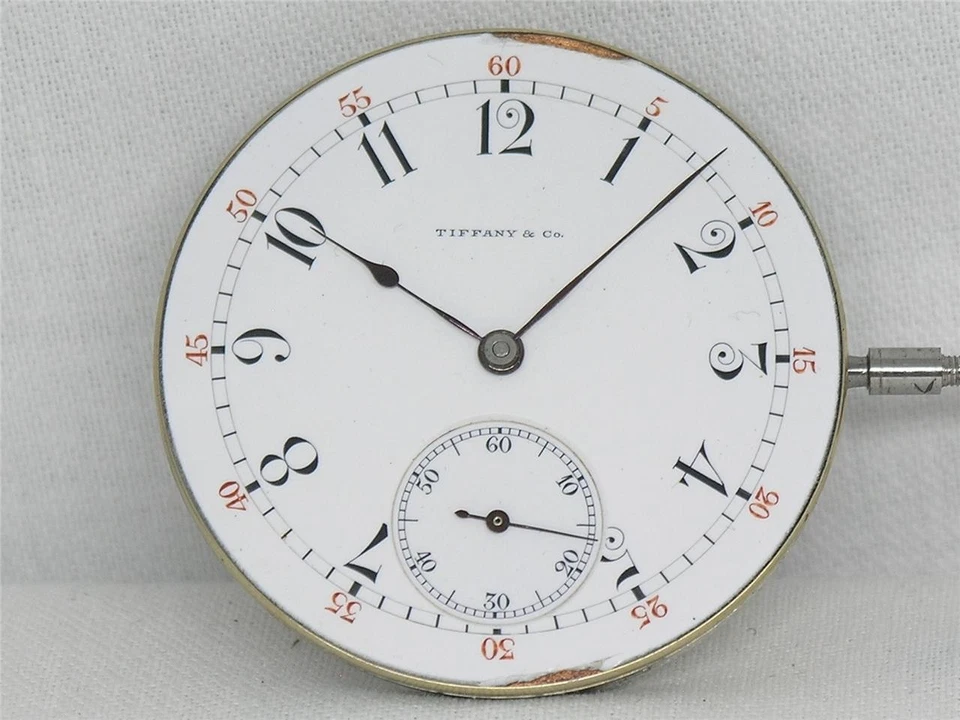 VERY HIGH GRADE 42MM TIFFANY AGASSIZ 17 JEWEL WATCH MOVEMENT & DIAL, RUNNING! - Image 2 of 4