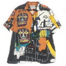 WACKO MARIA Short sleeve shirt JEAN-MICHEL BASQUIAT open-collar shirt L
