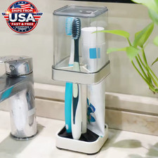 Toothbrush Holder Organizer with Cover Bathroom Storage Case Stand Clean Sale