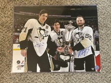 AUTOGRAPH EVGENI MALKIN & SERGEI GONCHAR  PENGUINS  16 X 20 PHOTO   -BECKETT COA