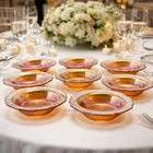 Vtg 8 Federal Glass Normandie Rose Marigold Carnival Glass Dessert 5” Bowls