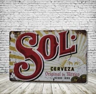 Sol Cerveza Vintage Style Tin Metal Bar Sign Poster Man Cave Collectible New
